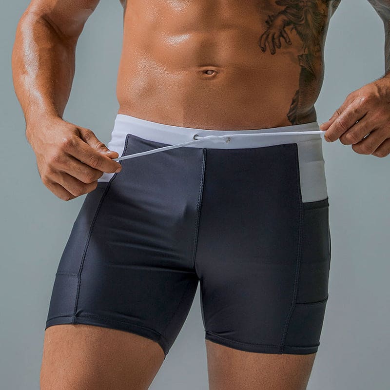 Men’s Professional Swim Trunks with Side Pockets Comfortable Performance Swimming Shorts