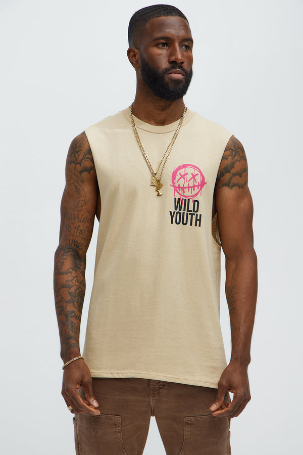 Wild Youth Sleeveless Muscle Tee Casual Men’s Beach T-Shirt