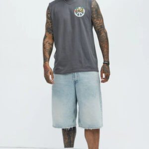 Paradise Found Muscle Tee Charcoal Sleeveless Men’s T-Shirt