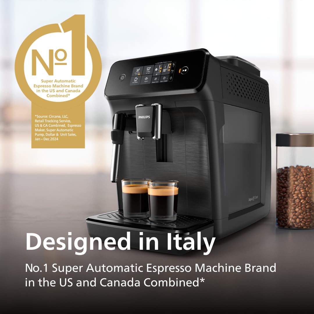 Philips EP1220/04 1200 Series Fully Automatic Espresso Machine, Classic Milk Frother, 2 Coffee Varieties - Image 6