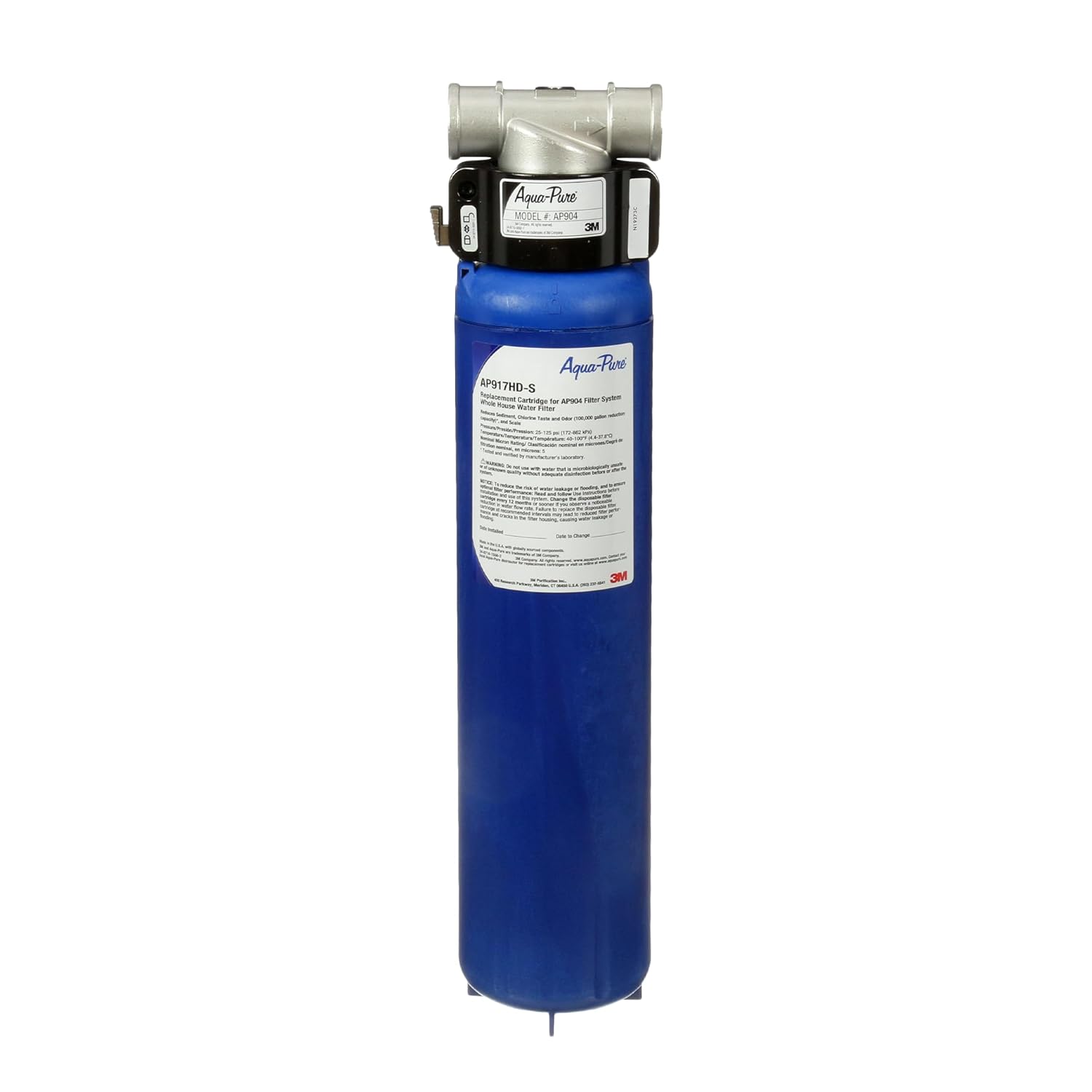 3M Aqua-Pure Whole House Sanitary Quick Change Water Filter System AP904, Reduces Sediment, Chlorine Taste and Odor