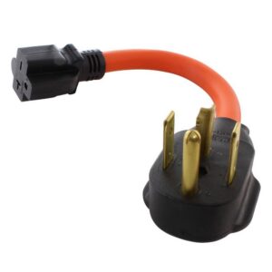 AC WORKS S1430620-012 10/3 STW 1 ft. 14-30P 30 Amp 4-Prong Dryer Plug to 6-15/20R 20 Amp 250-Volt T Blade Connector