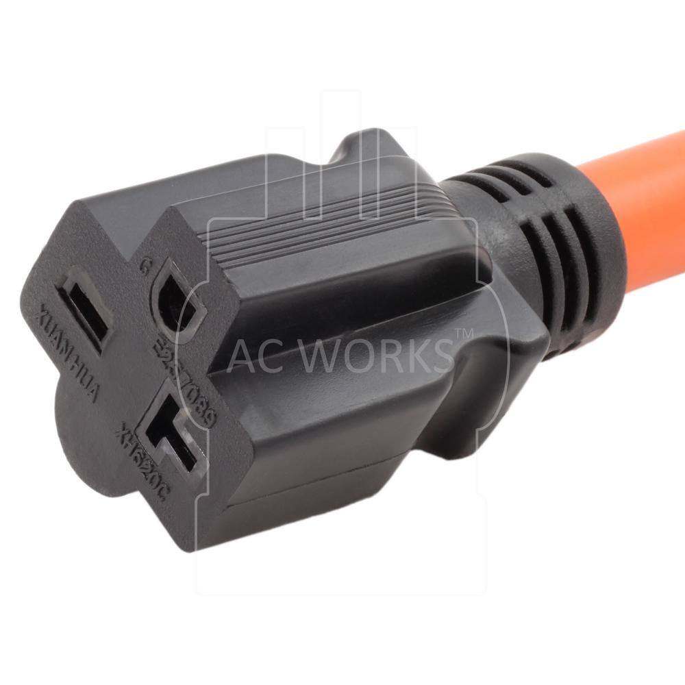 AC WORKS S1450620-012 10/3 STW 1 ft. 14-50P 50 Amp RV/Range/Generator Plug to 6-15/20R 20 Amp 250-Volt T Blade Connector - Image 4