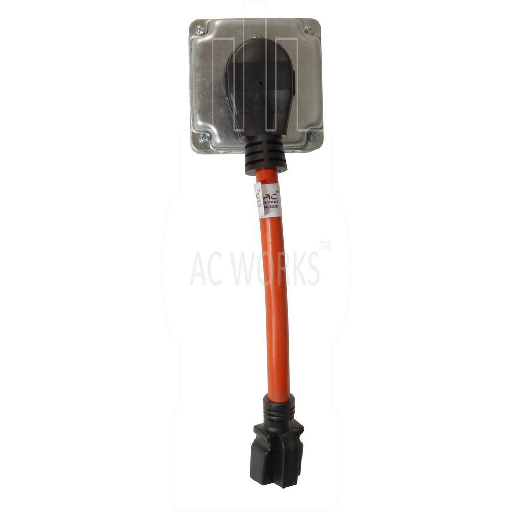 AC WORKS S1450620-012 10/3 STW 1 ft. 14-50P 50 Amp RV/Range/Generator Plug to 6-15/20R 20 Amp 250-Volt T Blade Connector - Image 5