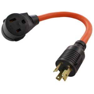 AC WORKS WDL630650-018 AC Connectors 1.5 ft. L6-30P 30 Amp 250-Volt Locking Plug to 6-50 Welder Connector