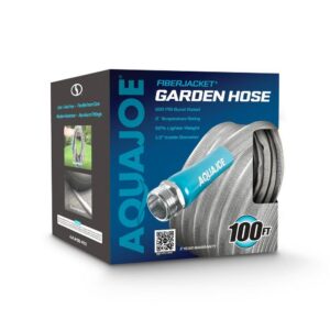 AQUA JOE AJFJH100-PRX 1/2 in. Dia. x 100 ft. Xtreme Fiber jacket Garden Hose, Metal Fittings
