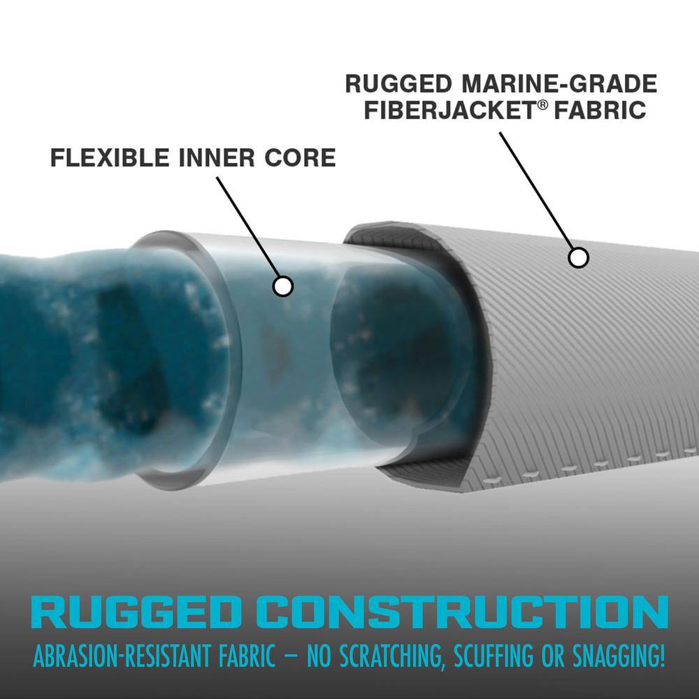 AQUA JOE AJFJH100-PRX 1/2 in. Dia. x 100 ft. Xtreme Fiber jacket Garden Hose, Metal Fittings - Image 9