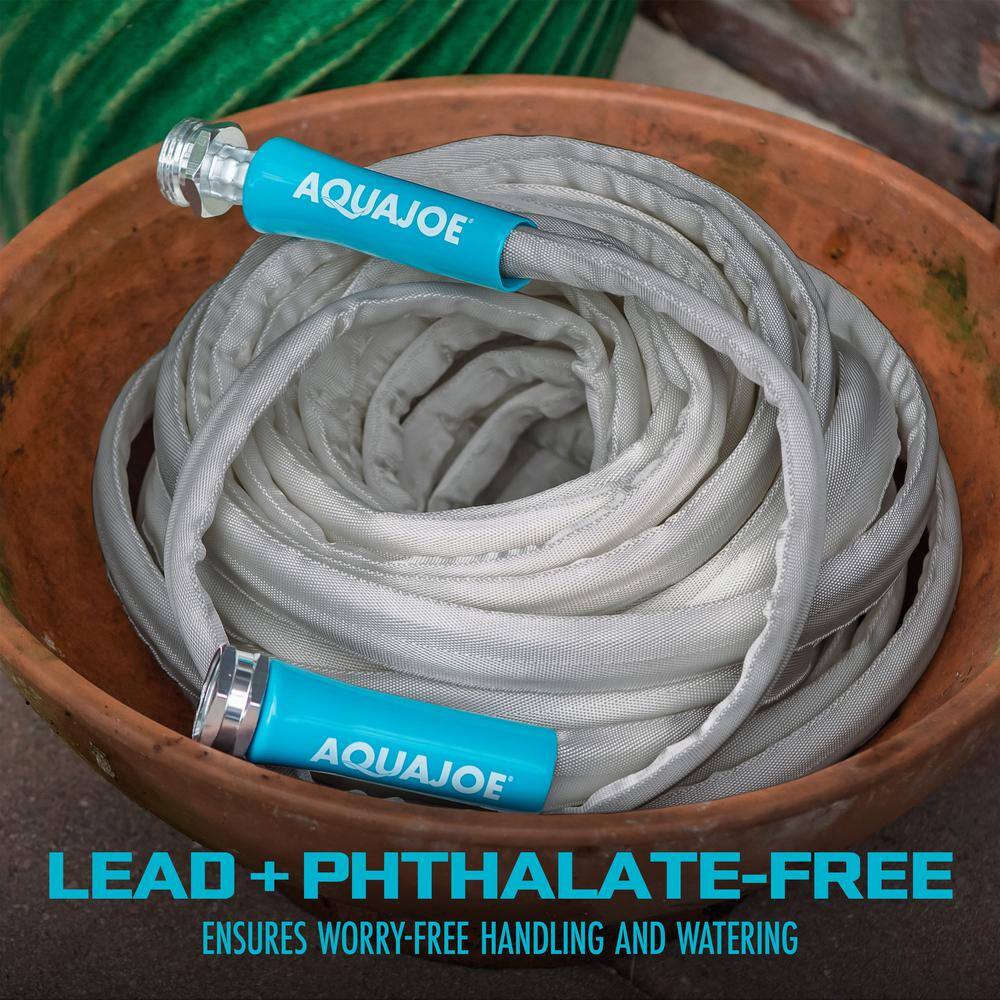 AQUA JOE AJFJH100-PRX 1/2 in. Dia. x 100 ft. Xtreme Fiber jacket Garden Hose, Metal Fittings - Image 6