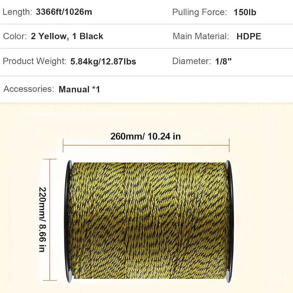 ATENGNES YD240599 3366 ft. Portable Polywire Electric Fence Wire 1/8″ Diameter 6 Stainless Steel Strands Fencing Rope Line for Livestock - Image 8