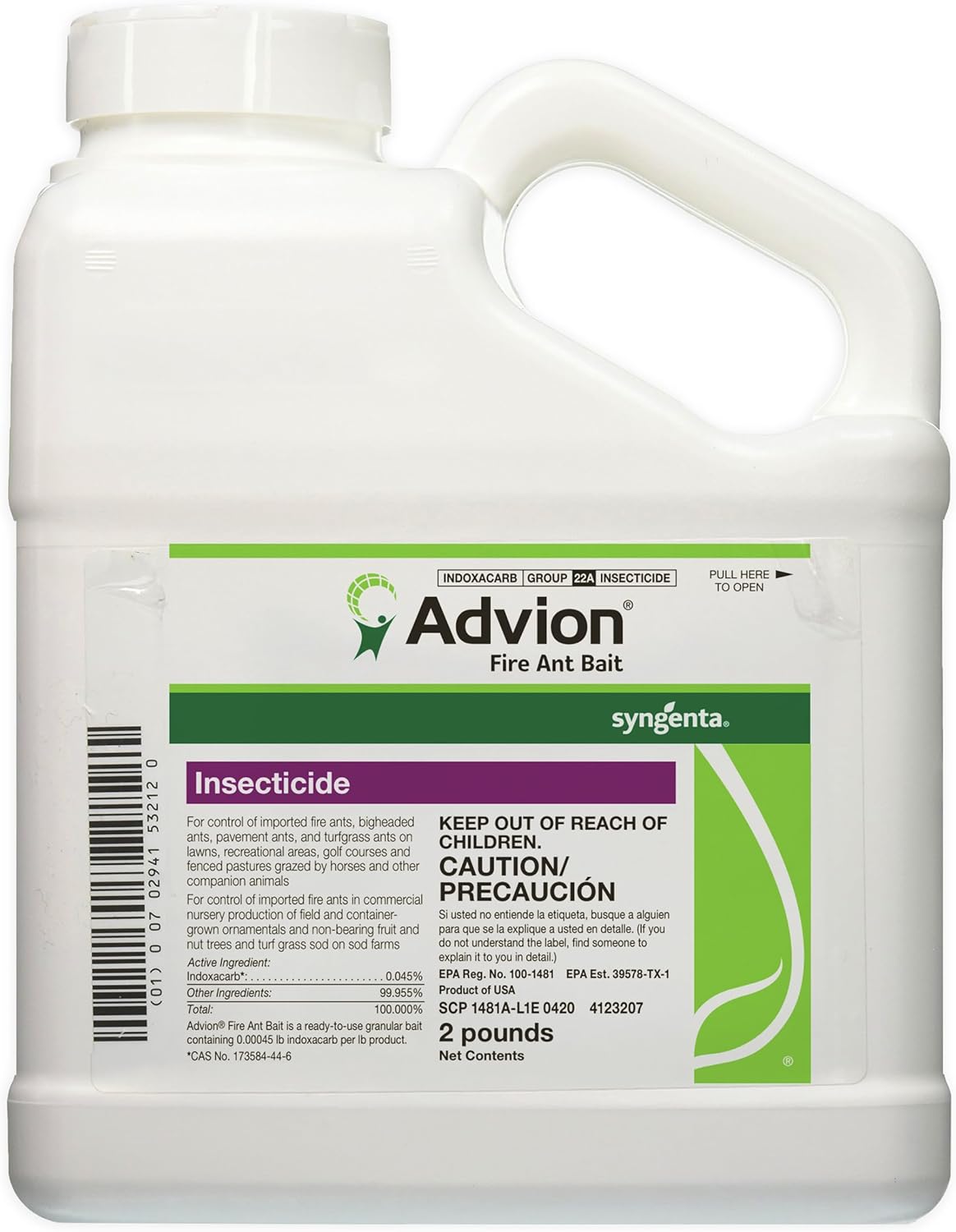 Advion Fire Ant Bait, 2-lb. Shaker Bottle, Highly Effective Fire Ant Bait, Formulated with 0.045% Indoxacarb, Outdoor Use, for Fast-Acting Control of Fire Ants
