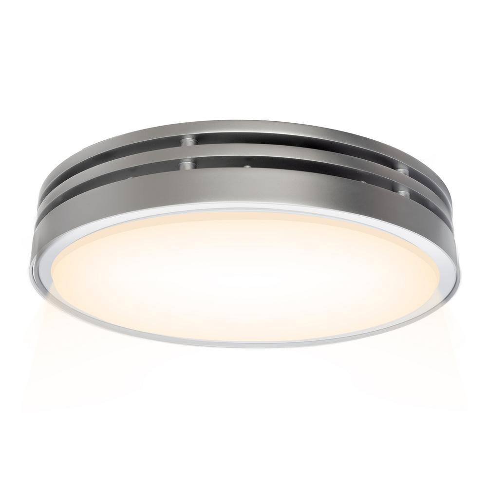 Akicon AK13110N4-S 110 CFM, 2-Sones Bathroom Fan with Light, 15-Watt Dimmable 3CCT LED Light with 5-Watt 2-Color Night Light, Round, Silver