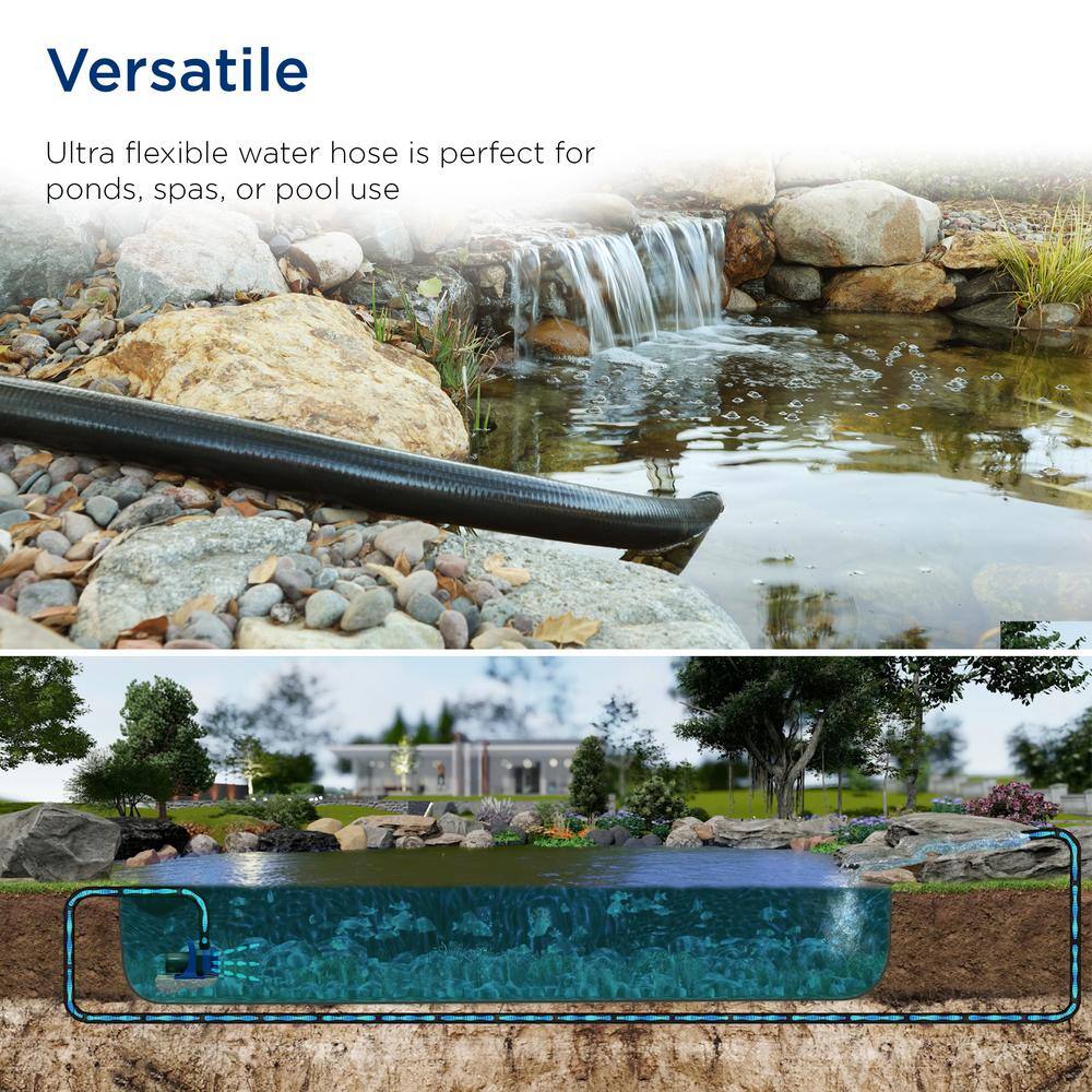Alpine Corporation PH034BK-50 3/4 in. x 50 ft. Schedule 40 Black PVC Ultra Flexible Hose for Koi Ponds, Irrigation, Water Gardens and More - Image 2