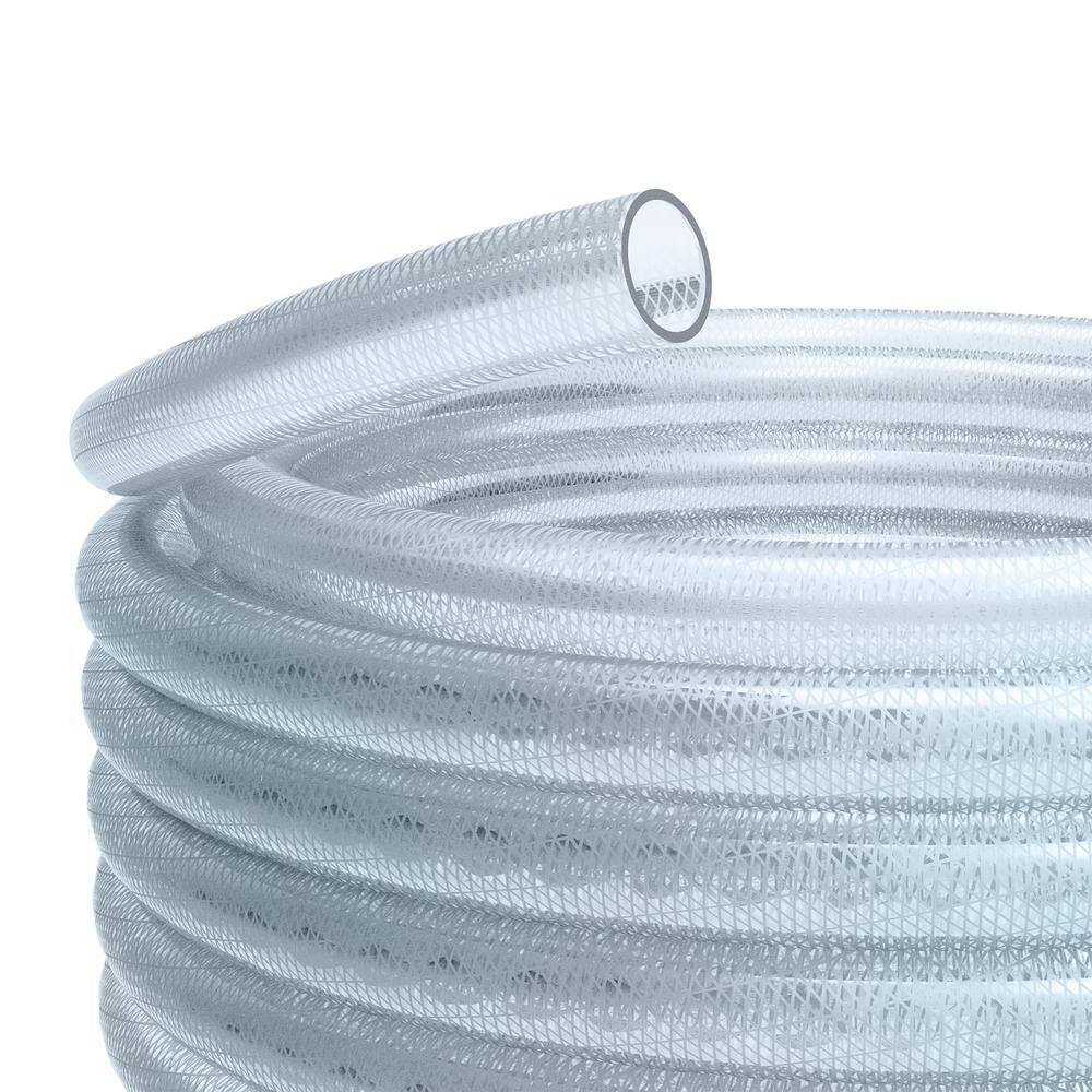 Alpine Corporation VR001 1 in. I.D. x 100 ft. Clear Braided High Pressure, Heavy Duty Reinforced PVC Vinyl Tubing for All Applications - Image 2