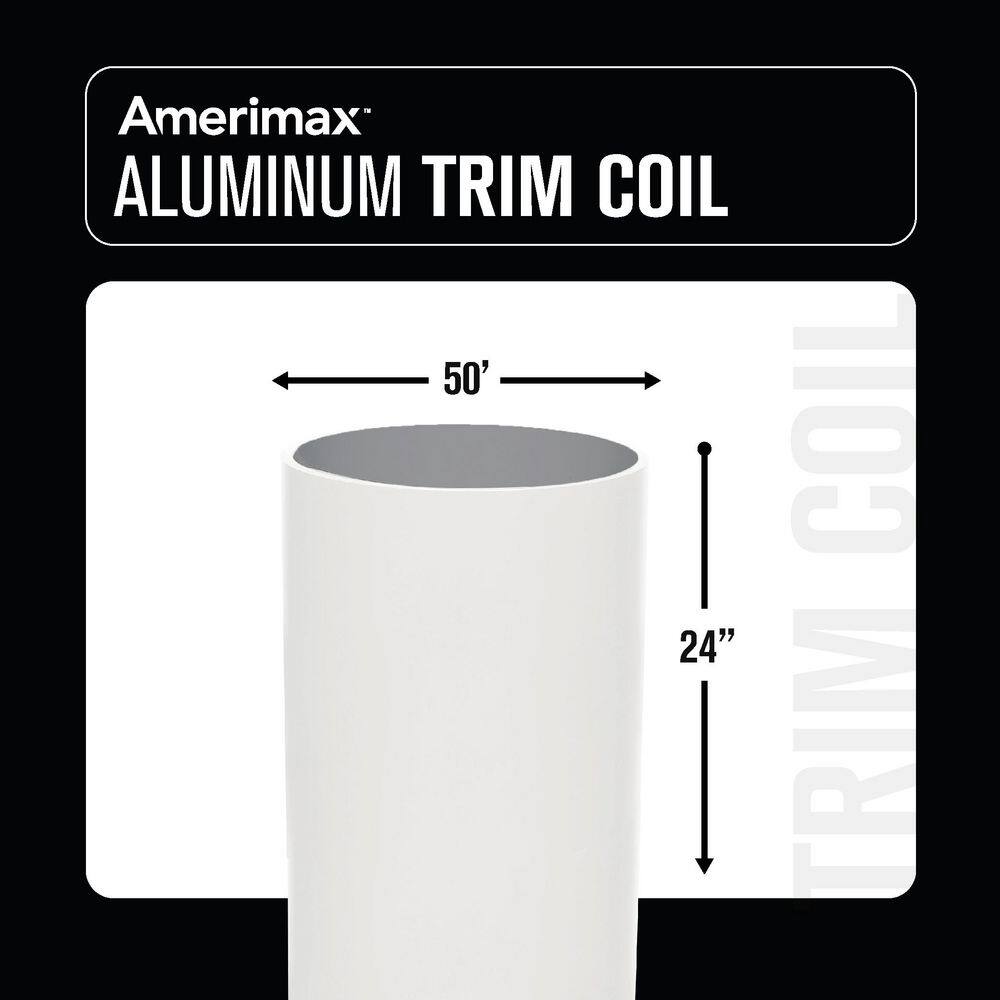 Amerimax Home Products 69124182 24 in. x 50 ft. Bright White Aluminum Trim Coil - Image 4
