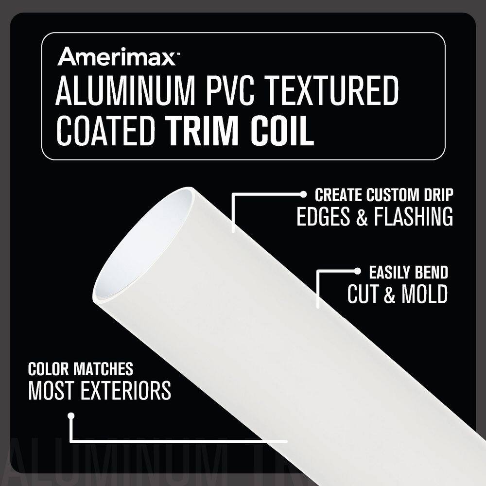 Amerimax Home Products 6912458 24 in. x 50 ft. Bright White Aluminum PVC Textured Coated Trim Coil - Image 4