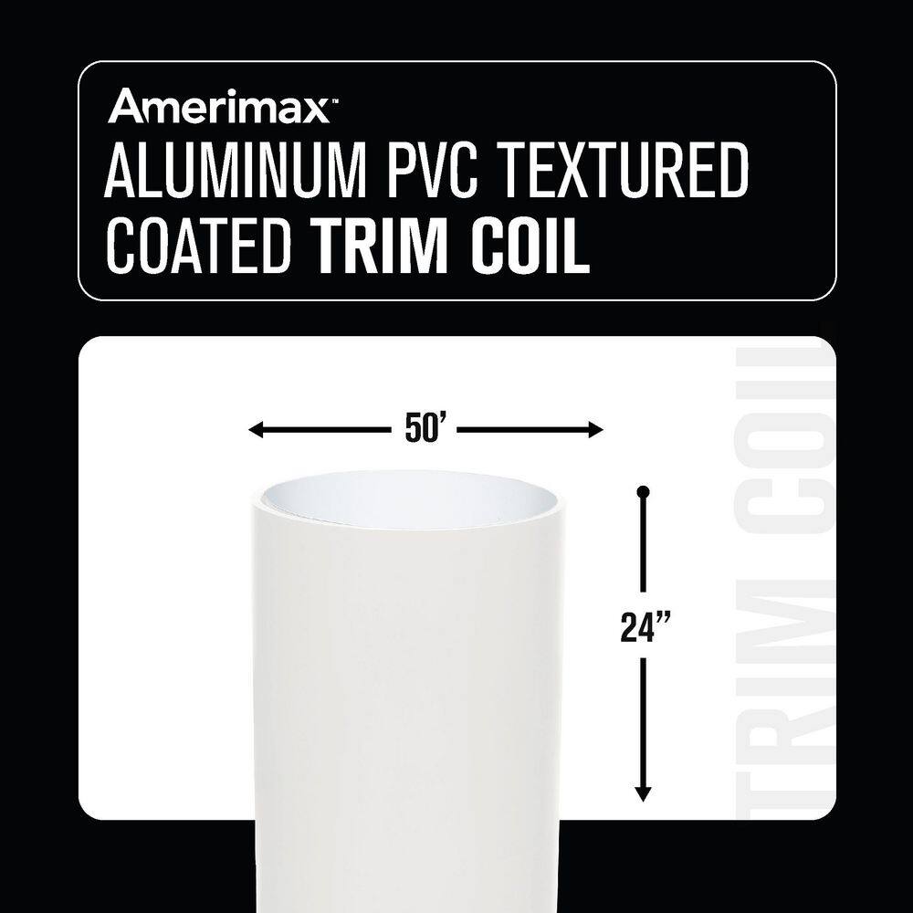 Amerimax Home Products 6912458 24 in. x 50 ft. Bright White Aluminum PVC Textured Coated Trim Coil - Image 5