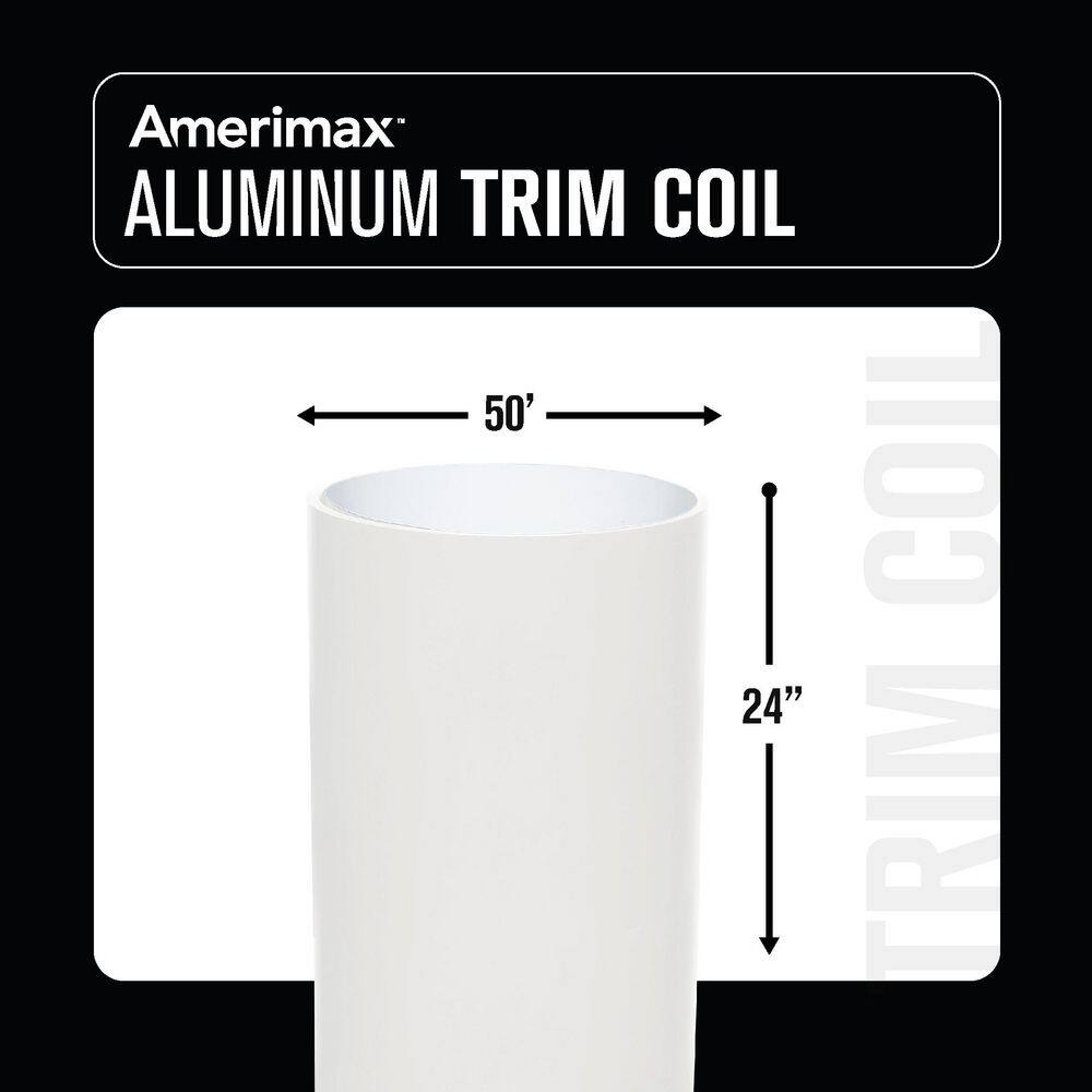 Amerimax Home Products 6912484 24 in. x 50 ft. Snow White over Snow White Aluminum Trim Coil - Image 4