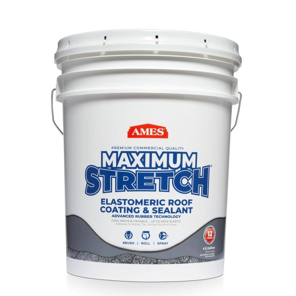 Ames MSS5 5 Gal. White Maximum-Stretch Rubber and Acrylic Reflective Roof Coating