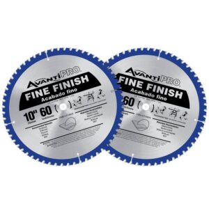 Avanti Pro P106060PP 10 in. x 60-Tooth Fine Finish Circular Saw Blade Value Pack (2-Pack)