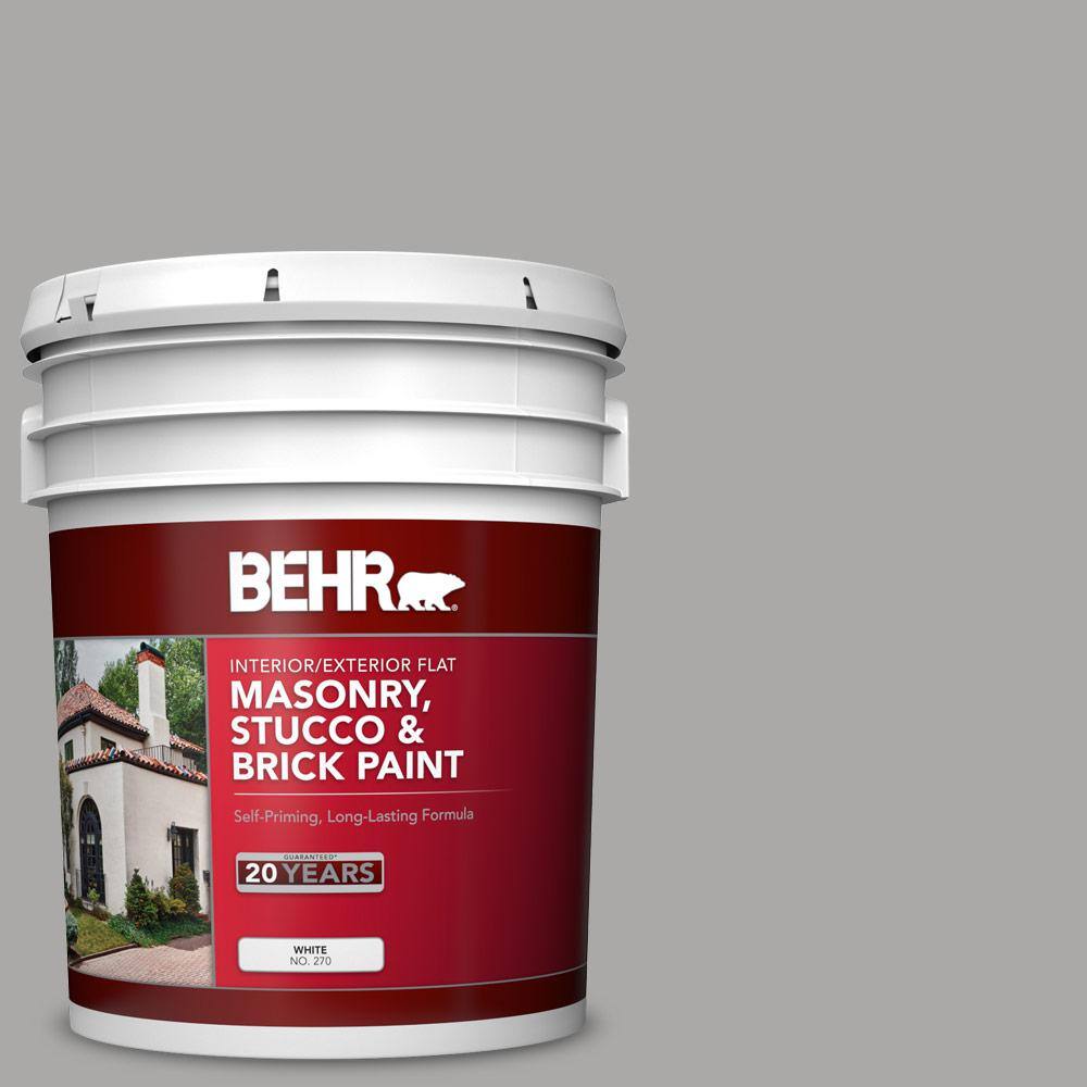 BEHR 27005 5 gal. #PPU18-14 Cathedral Gray Flat Interior/Exterior Masonry, Stucco and Brick Paint