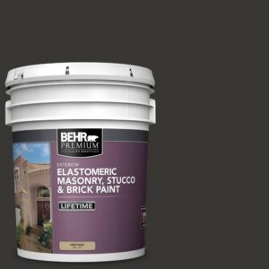 BEHR PREMIUM 06705 5 gal. Black Elastomeric Masonry, Stucco and Brick Exterior Paint