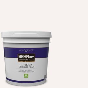 BEHR PREMIUM PLUS 55802 2 gal. Ultra Pure White Ceiling Flat Interior Paint