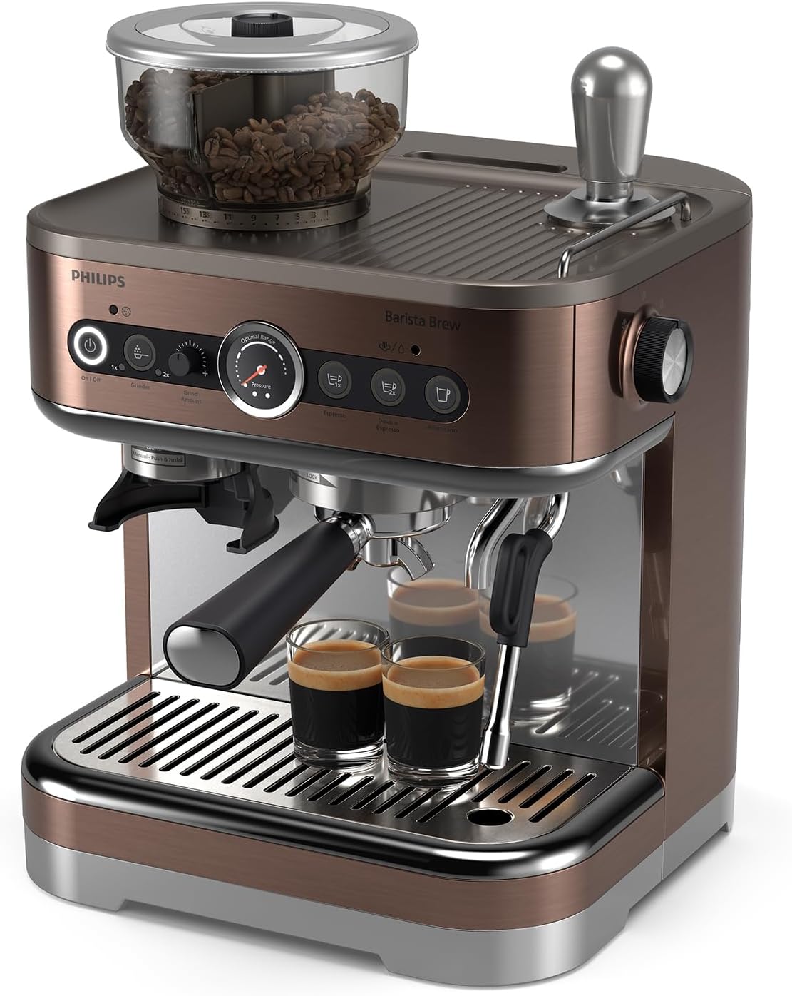 PHILIPS PSA3228/41 Barista Brew Semi Automatic Espresso Machine – Single & Double Espresso + Americano Button - Image 2
