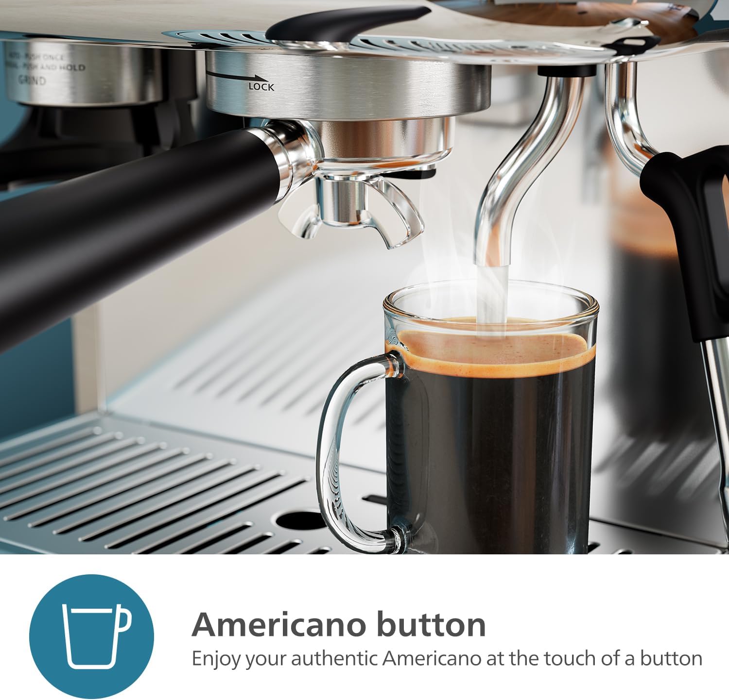PHILIPS PSA3228/41 Barista Brew Semi Automatic Espresso Machine – Single & Double Espresso + Americano Button - Image 3