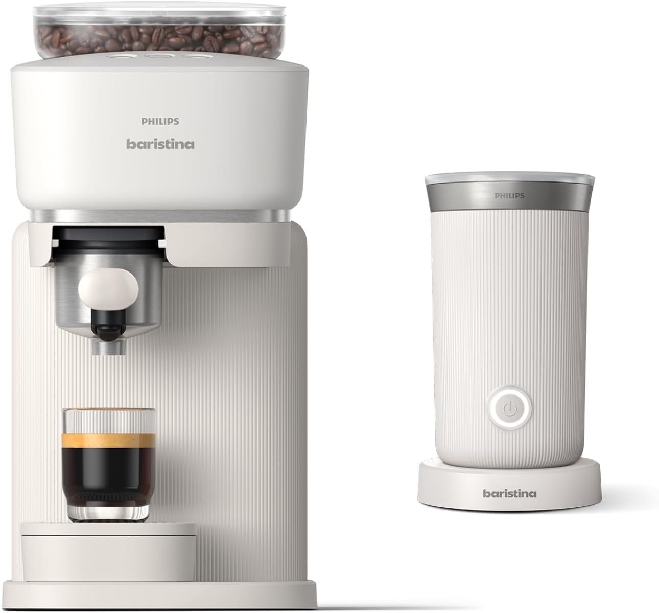 Philips BAR303/00 Baristina Espresso Machine+Milk Frother Bundle. Real espresso. Compact coffee machine,portafilter