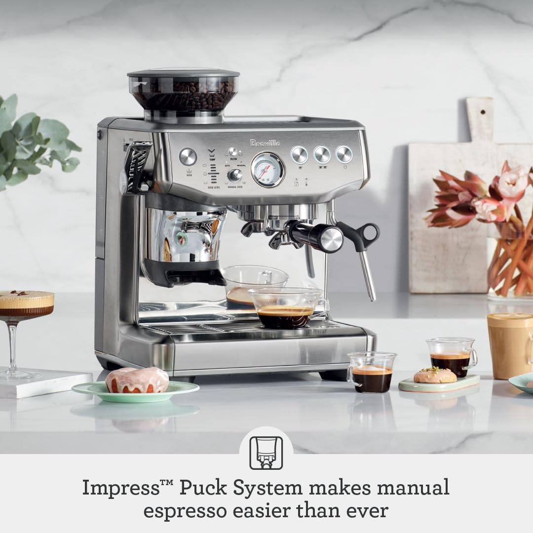 Breville BES876BST1BNA1 Barista Express Espresso Machine Impress, Black Stainless Steel - Image 2