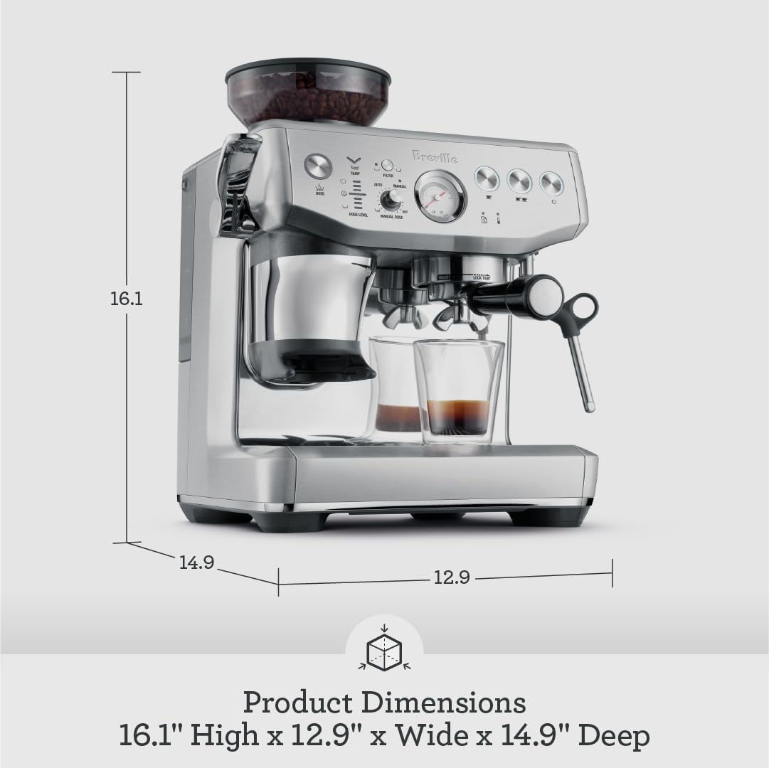 Breville BES876BST1BNA1 Barista Express Espresso Machine Impress, Black Stainless Steel - Image 9