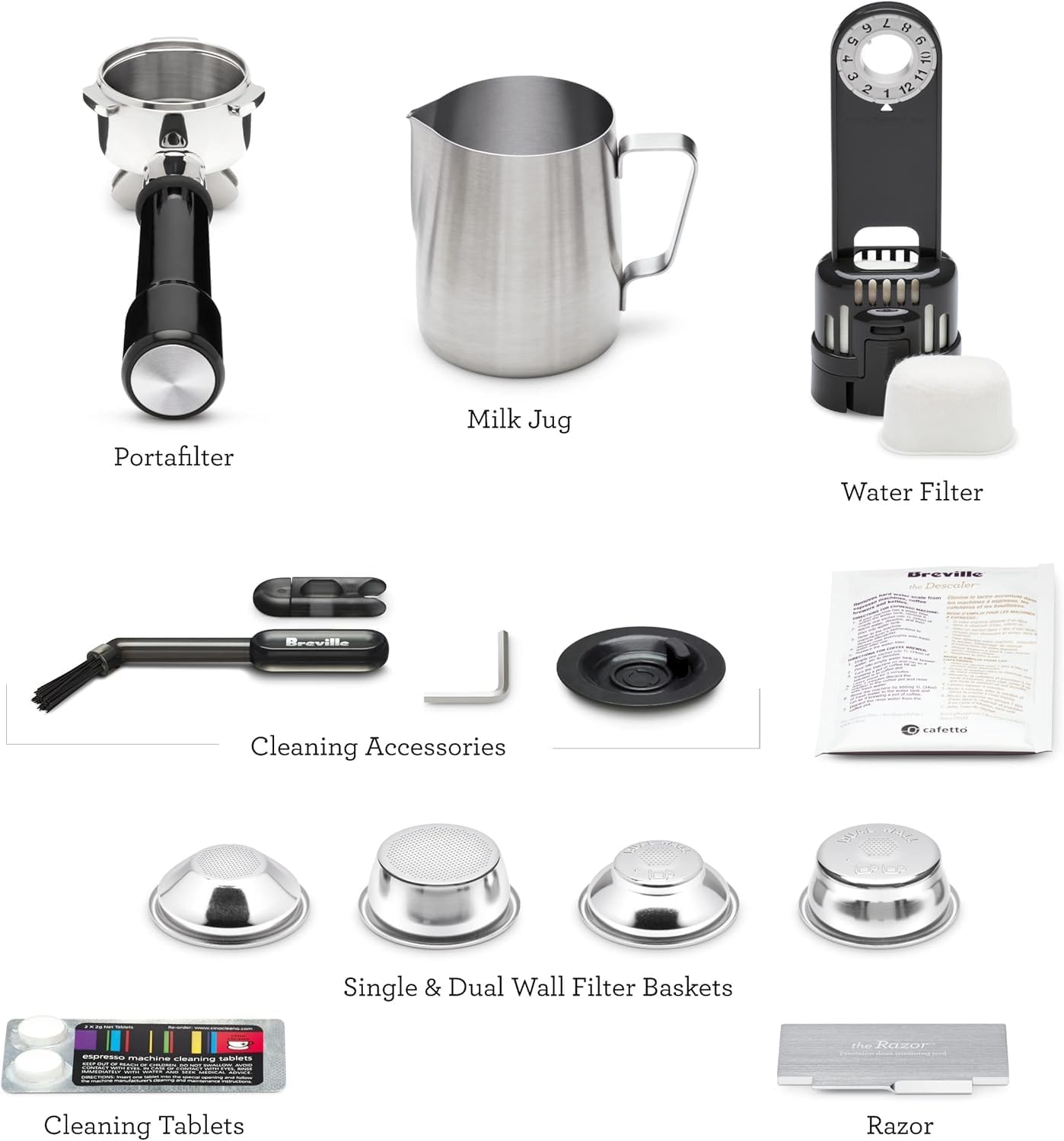 Breville BES876BST1BNA1 Barista Express Espresso Machine Impress, Black Stainless Steel - Image 3