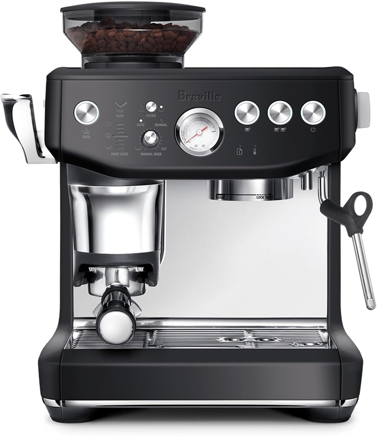 Breville BES876BTR1BNA1 Barista Express Impress Espresso Machine, Black Truffle