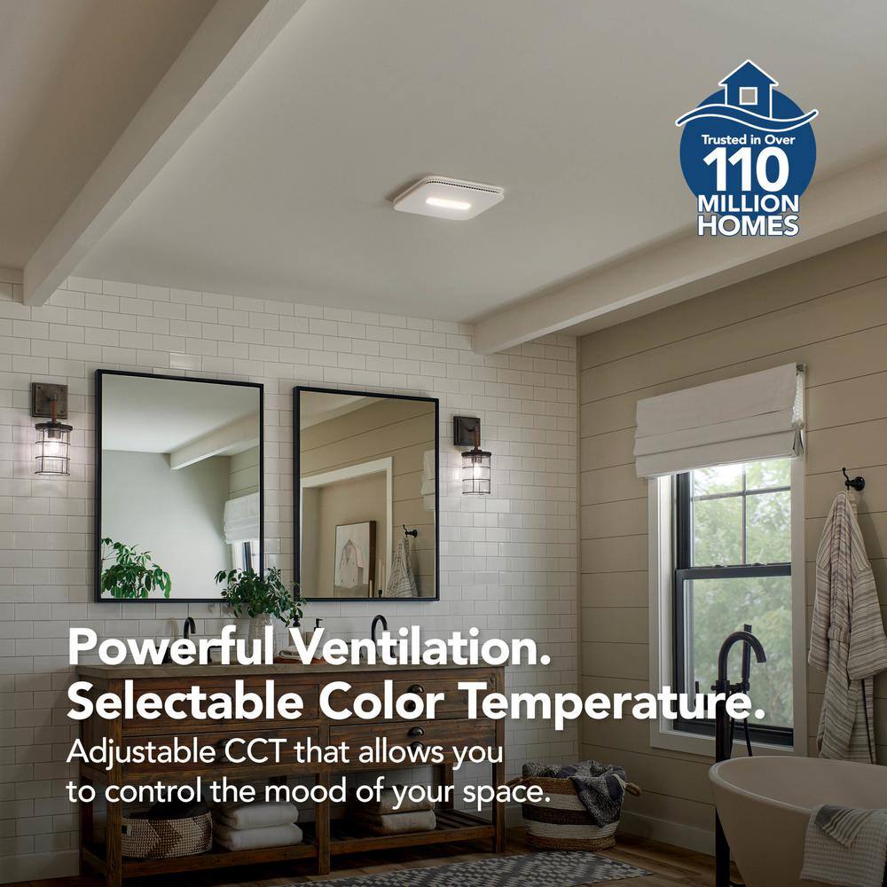 Broan-NuTone AER80CCTK 80 CFM Ceiling Bathroom Exhaust Fan with CCT LED Light CleanCover Grille, ENERGY STAR - Image 2