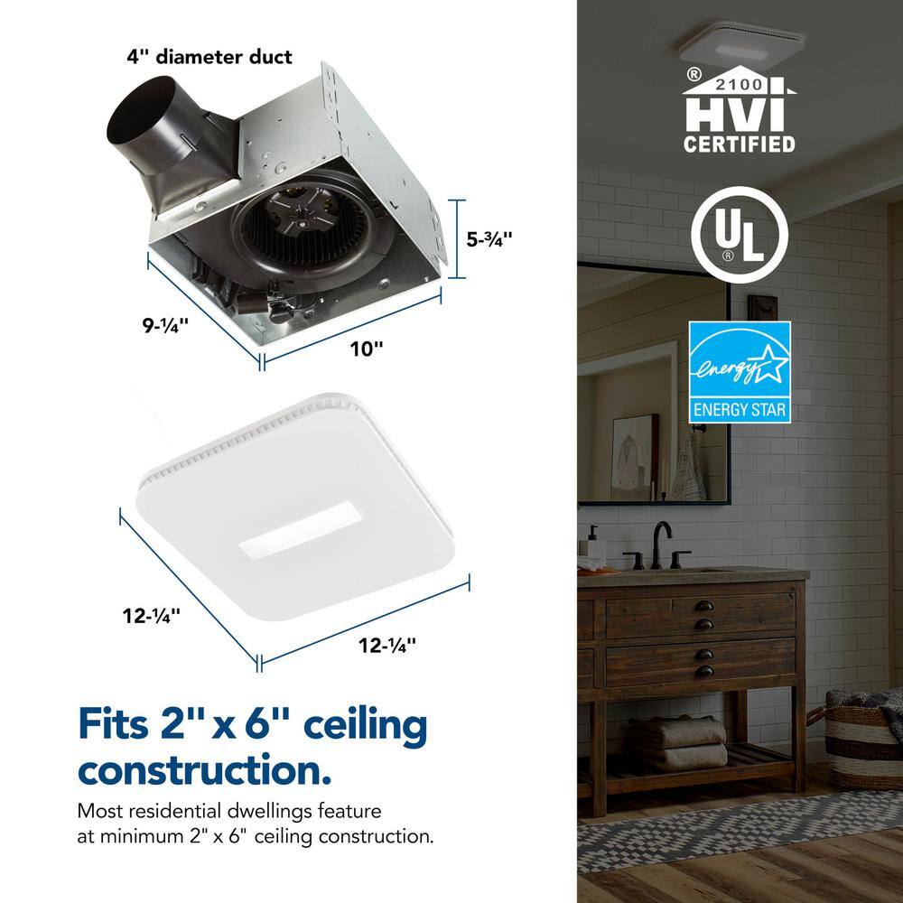 Broan-NuTone AER80CCTK 80 CFM Ceiling Bathroom Exhaust Fan with CCT LED Light CleanCover Grille, ENERGY STAR - Image 7