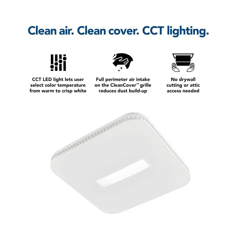 Broan-NuTone AER80CCTK 80 CFM Ceiling Bathroom Exhaust Fan with CCT LED Light CleanCover Grille, ENERGY STAR - Image 8