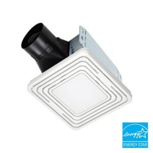 Broan-NuTone BENL8 Roomside Series, White, 80 CFM, No Cut Roomside Installation with Light, ENERGY STAR, Bathroom Exhaust Fan