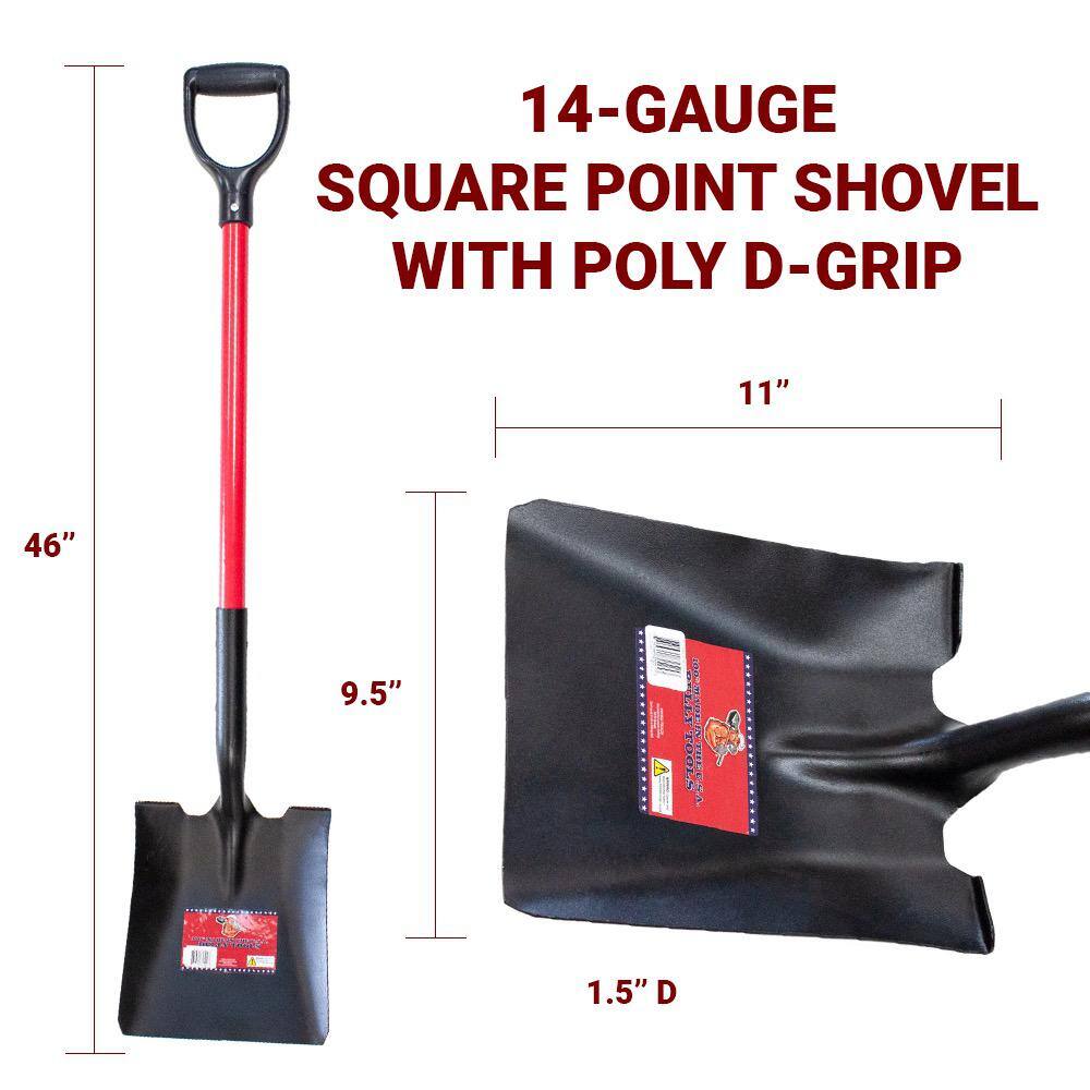 Bully Tools 62520 35 in. Fiberglass D-Grip Handle 14-Gauge Steel Square Point Shovel - Image 7