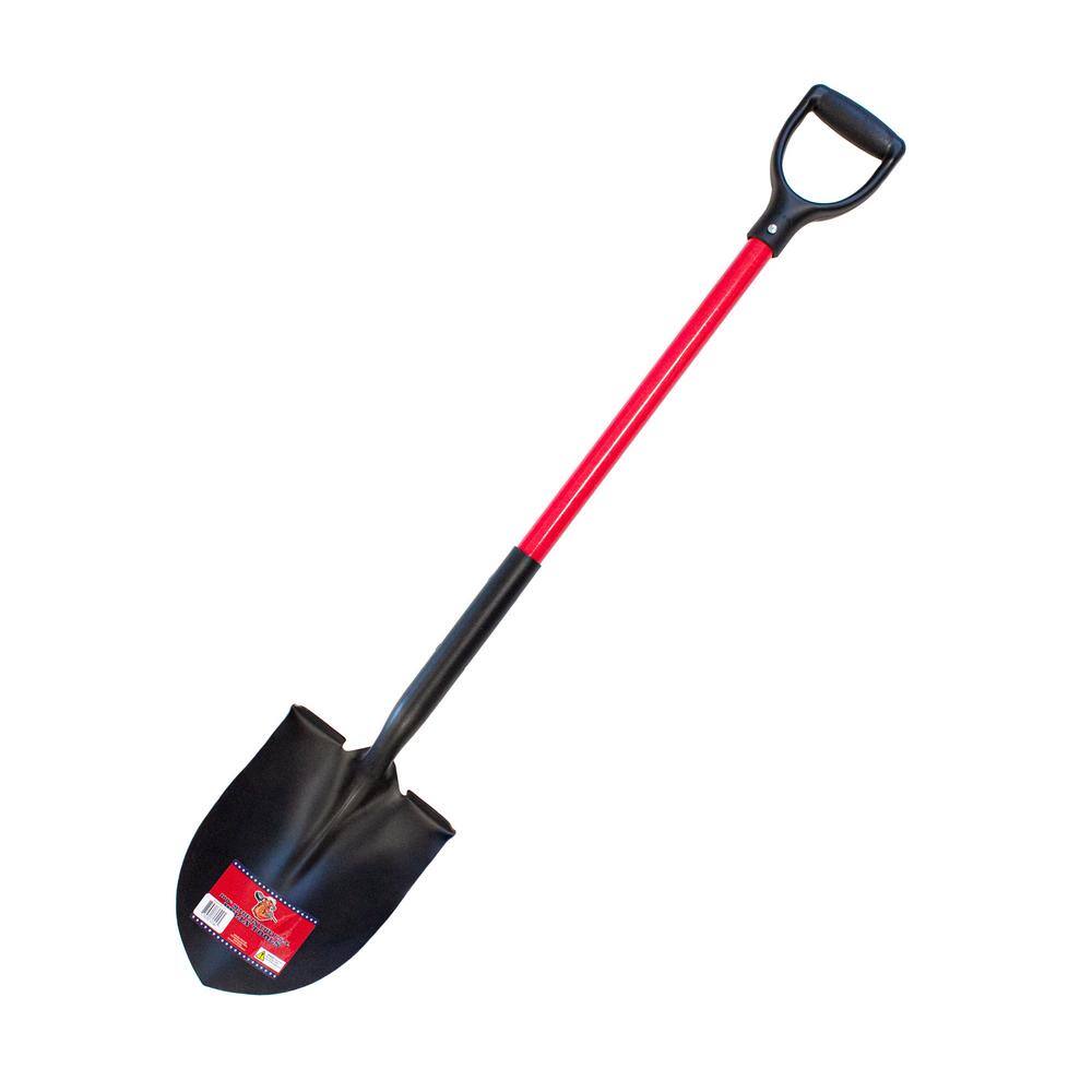 Bully Tools 82510 14-Gauge Round Point Shovel with Fiberglass D-Grip Handle