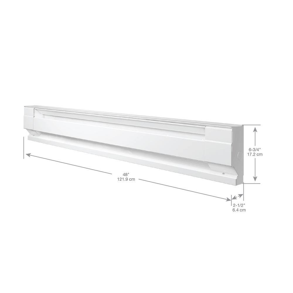 Cadet 4F1000W 48 in. 240/208-volt 1,000/750-watt Electric Baseboard Heater in White - Image 7
