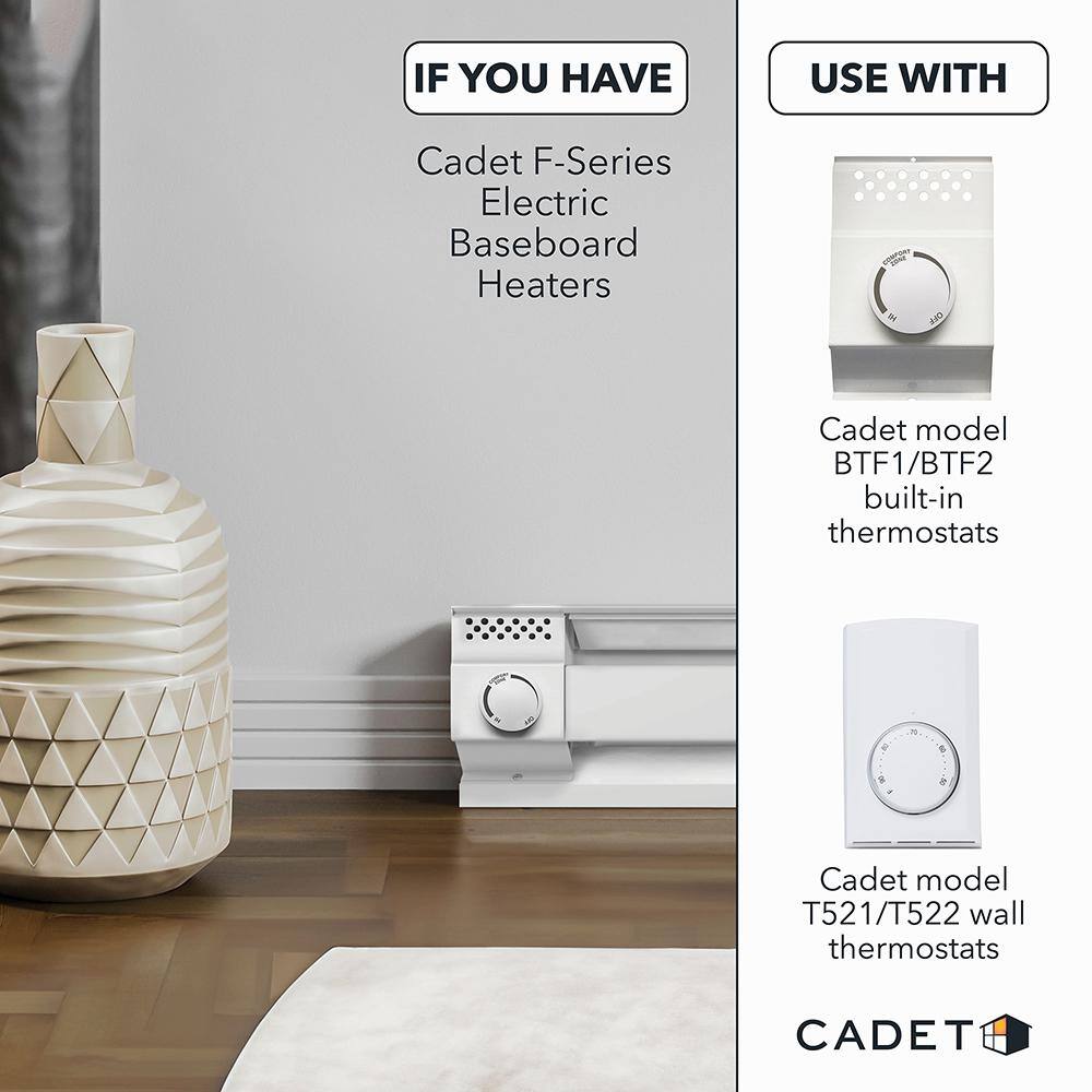 Cadet 6F1500-8W 72 in. 208-volt 1,500-watt Electric Baseboard Heater in White - Image 5