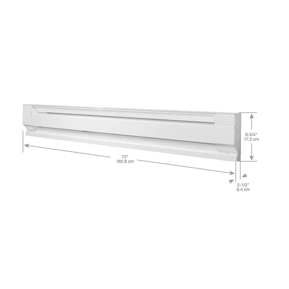 Cadet 6F1500-8W 72 in. 208-volt 1,500-watt Electric Baseboard Heater in White - Image 7