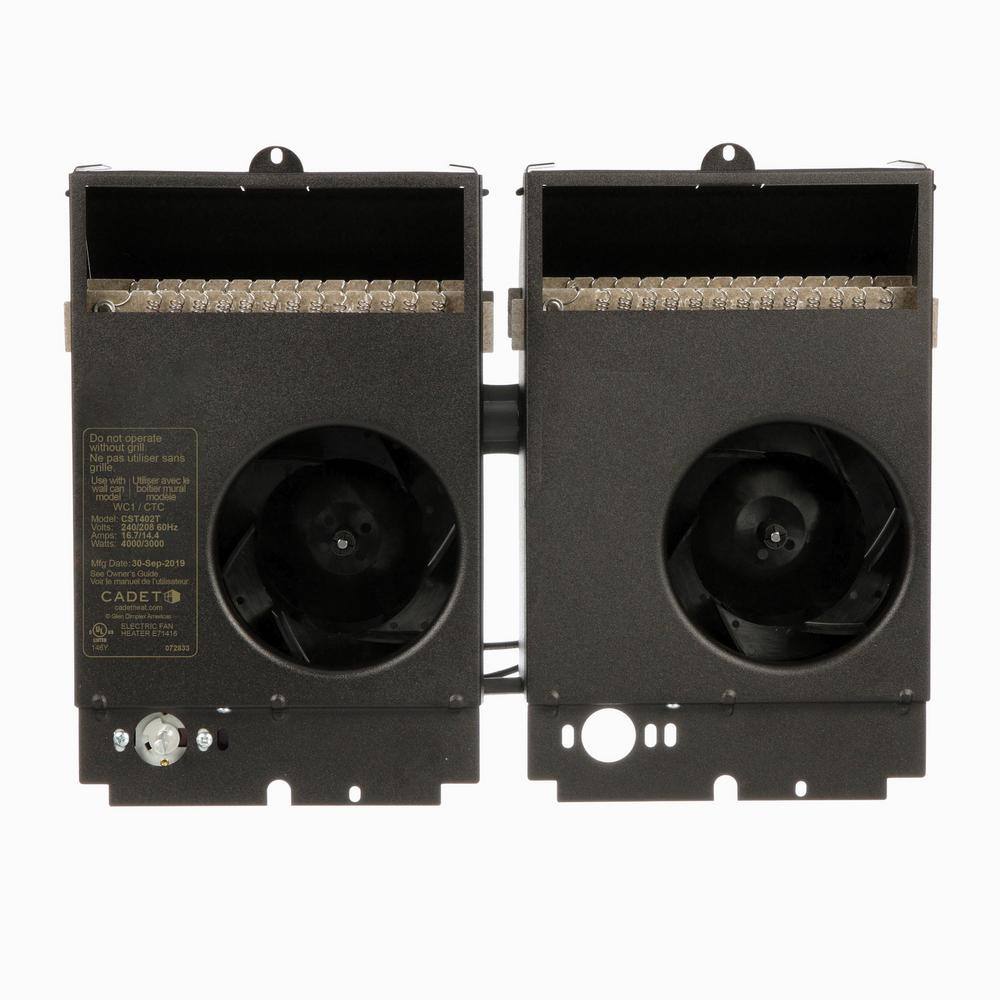 Cadet CST402T 240/208-volt 4,000/3,000-watt Com-Pak Twin In-wall Fan-forced Replacement Electric Heater Assembly with Thermostat