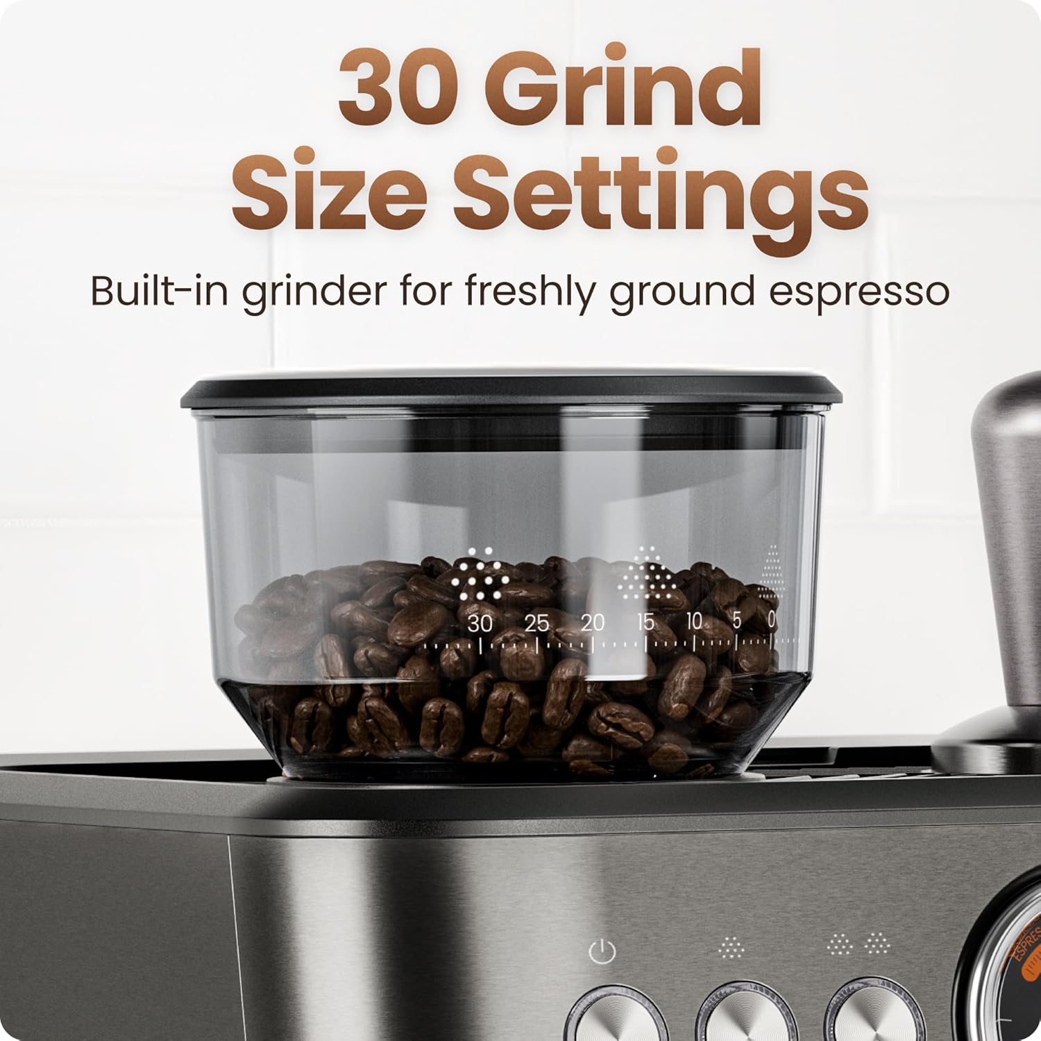 Chefman RJ54-G-SS-D-BLK Crema Deluxe Espresso Machine with Double Boiler, Use Milk Frother - Image 7