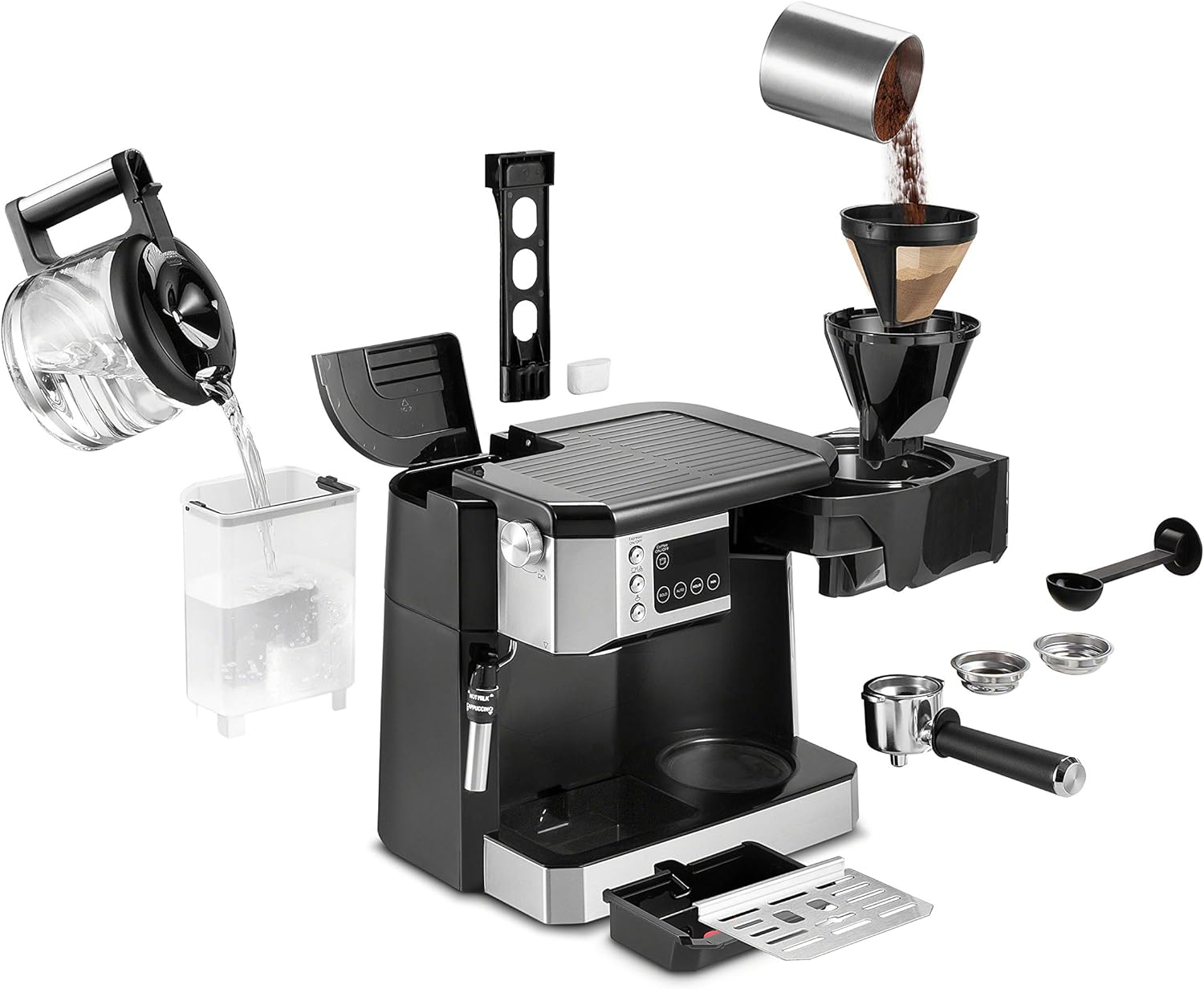 De’Longhi COM532M UPGRADED All-in-One Combination Coffee Maker & Espresso Machine, black - Image 5