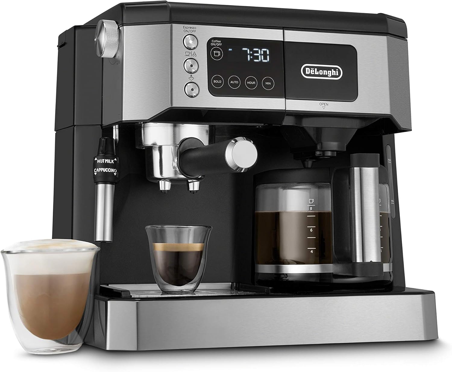 De’Longhi COM532M UPGRADED All-in-One Combination Coffee Maker & Espresso Machine, black