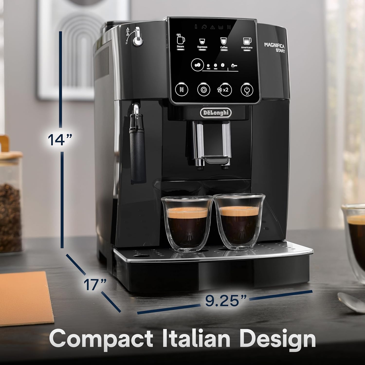 De’Longhi ECAM22022B Magnifica Start Automatic Espresso Machine with Manual Milk Frother & Built in Grinder - Image 2