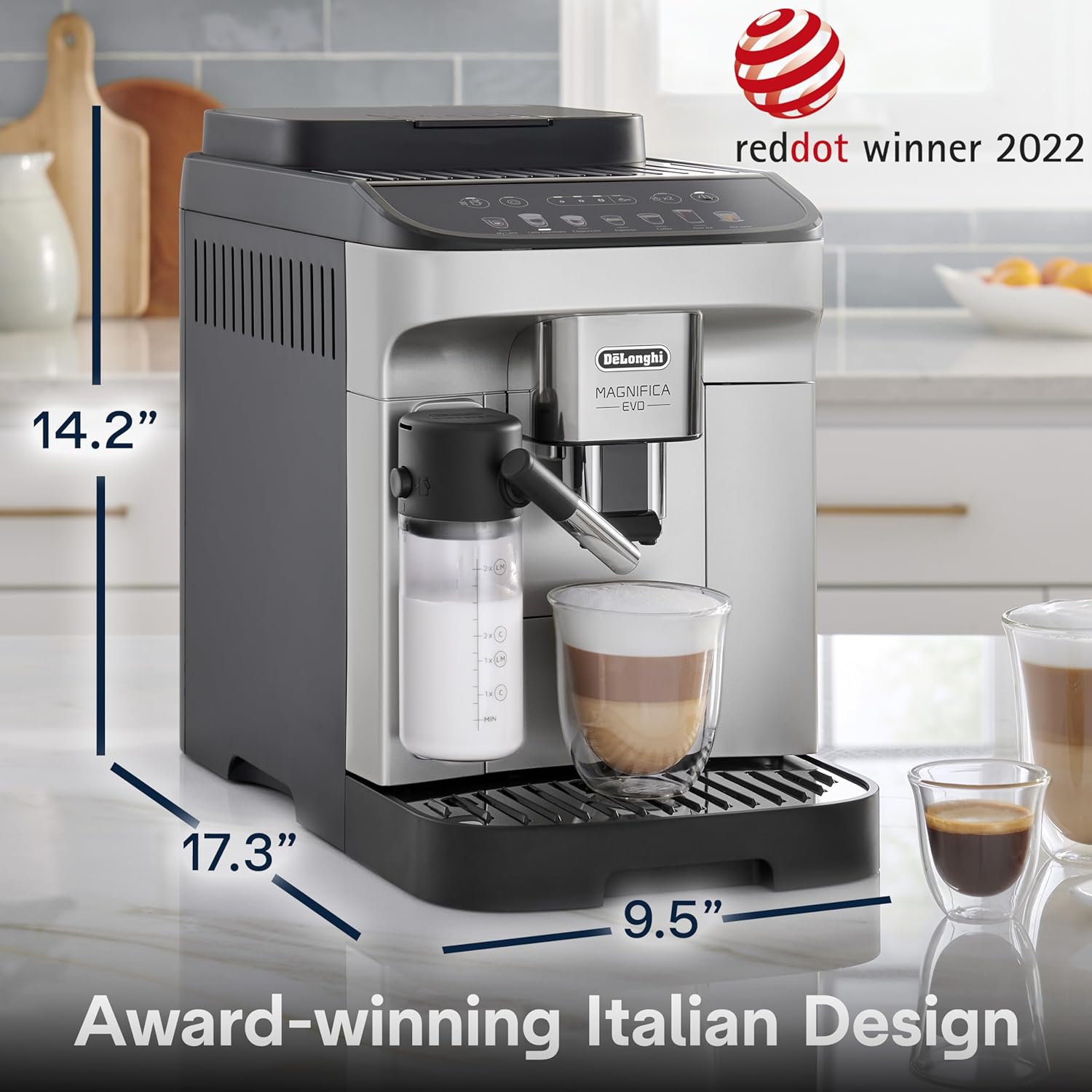 De’Longhi ECAM29084SB Magnifica Evo Automatic Espresso & Coffee Machine with Auto Milk Frother, Silver - Image 2
