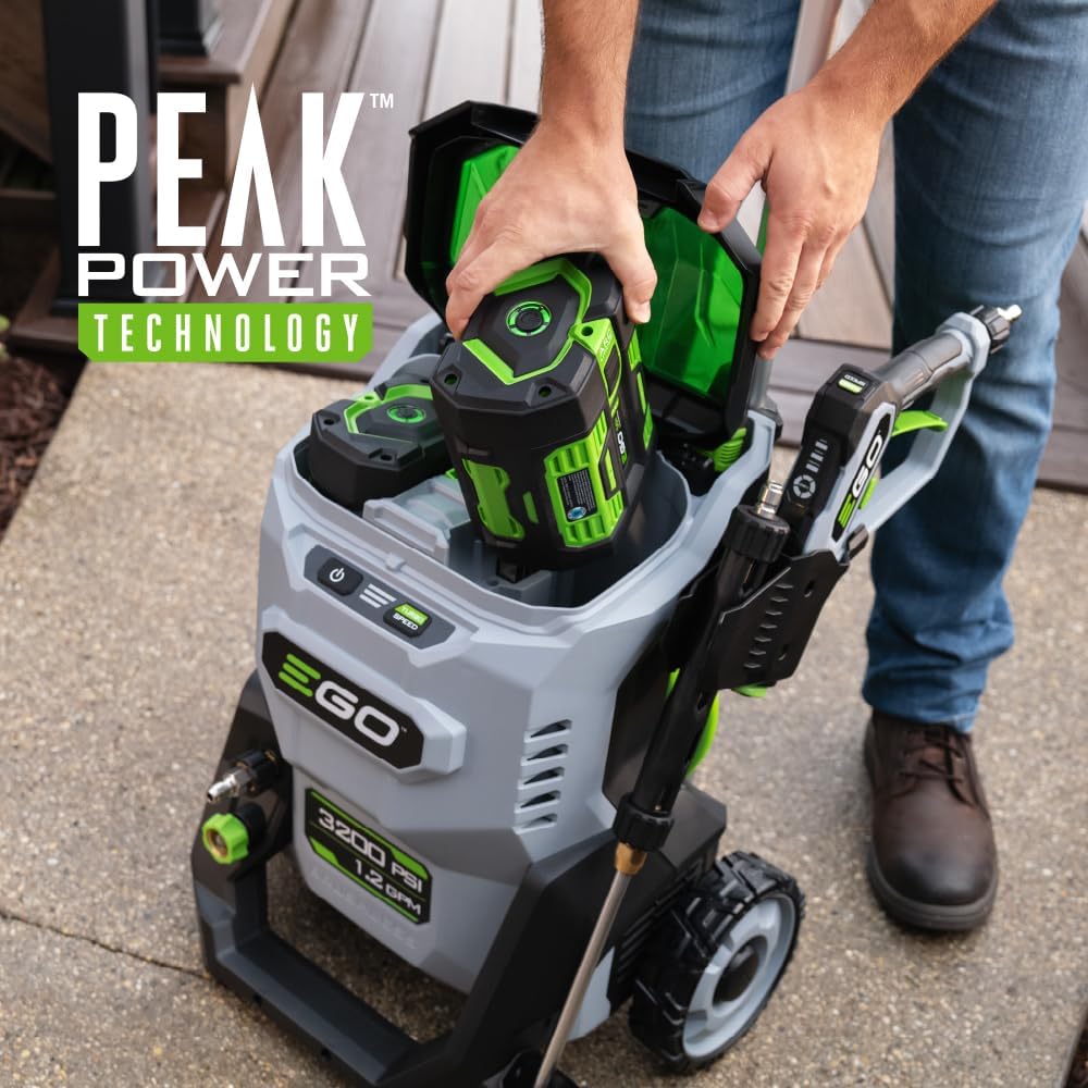 EGO HPW3204-2 Power+ Electric Pressure Washer, 3200 PSI Power Washer, Includes (2) 56V 6.0Ah Batteries and Charger - Image 7