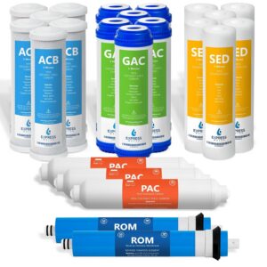 Express Water 3 Year Reverse Osmosis System Replacement Filter Set, 23 Water Filters with 50 GPD RO Membrane